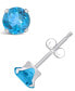 ფოტო #2 პროდუქტის Gemstone Stud Earrings in 10k White Gold