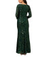 Women's Sequined Lace V-Neck Gown