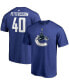 ფოტო #1 პროდუქტის Men's Elias Pettersson Blue Vancouver Canucks Team Authentic Stack Name and Number T-shirt