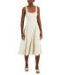 Фото #1 товара Women's Linen-Blend Seamed Midi Dress, Created for Macy's