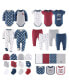 Фото #1 товара Пижама The Peanutshell Baby Boys Newborn Layette, Blue Red Essential Pieces.