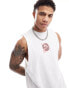 ASOS DESIGN relaxed tank with front print in white Hellweiß, M - Chest 40 - фото #1