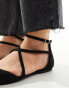 ASOS DESIGN Wide Fit Larna pointed ballet flats in black