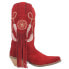 Dingo Day Dream Fringe Embroidered Round Toe Cowboy Womens Red Casual Boots DI1