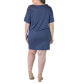 ფოტო #2 პროდუქტის Plus Size Loose Fit V-Neck T Shirt Dress