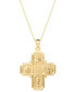 ფოტო #1 პროდუქტის Religious Figures Square Cross 18" Pendant Necklace in 18k Gold-Plated Sterling Silver, Created for Macy's