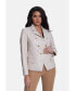 Women's Genuine Leather Blazer Jacket, Beige