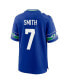 ფოტო #4 პროდუქტის Men's Geno Smith Royal Seattle Seahawks Throwback Player Game Jersey
