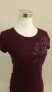 Inc International Concepts Women's Short Sleeve Embroidered Knit Top Purple S