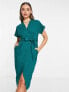 Closet London kimono wrap dress in emerald