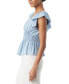 ფოტო #3 პროდუქტის Women's Nyra Cotton Flutter-Sleeve Blouse