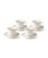 Фото #1 товара Floral 8 Piece 8oz Tea or Coffee Cup and Saucer Set, Service for 4