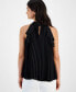 Фото #2 товара Women's Pleated Mock-Neck Sleeveless Top