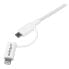 StarTech.com 1 m (3 ft.) 2 in 1 Charging Cable - USB to Lightning or Micro-USB for iPhone / iPad / iPod / Android - Apple MFi Certified - Multi Phone Charger - USB 2.0 - 1 m - USB A - Micro-USB B - USB 2.0 - White