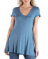 Фото #1 товара Women's Short Sleeve Loose Fit Tunic Top with V-Neck