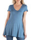 ფოტო #1 პროდუქტის Women's Short Sleeve Loose Fit Tunic Top with V-Neck