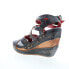 Фото #6 товара Bed Stu Juliana F374002 Womens Black Leather Slip On Wedges Sandals Shoes