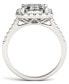 ფოტო #4 პროდუქტის Moissanite Emerald Halo Ring (4 ct. tw. Diamond Equivalent) in 14k White Gold