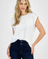 Фото #4 товара Women's Embellished Cotton T-Shirt, Created for Macy's