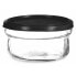 Круглая коробочка для завтраков с крышкой Чёрный Прозрачный Пластик Cтекло 12 x 6 x 12 cm 415 ml