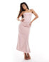 Kaiia sweetheart bandeau structured corset top co-ord in baby pink