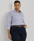 ფოტო #1 პროდუქტის Plus Size Cotton Striped Shirt