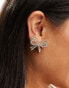 Accessorize crystal bow earrings in gold