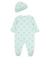 ფოტო #2 პროდუქტის Baby Girls Delicate Floral Footie with Hat