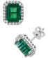 EFFY® Emerald (4-3/8 ct. t.w.) & Diamond (3/8 ct. t.w.) Stud Earrings in 14k White Gold