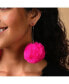 ფოტო #3 პროდუქტის Women's Pink Fur Ball Drop Earrings