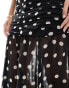 Mango cut out spot print maxi dress in black