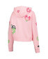 ფოტო #2 პროდუქტის Freeze Max Women's Pink Peanuts Snoopy Sweet Cotton Heart Cropped Pullover Hoodie