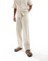 Фото #2 товара ASOS DESIGN Co-ord relaxed seersucker beach trouser with elasticated waist in stone