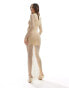 Heiress Beverly Hills exclusive premium all over diamante mesh detail long sleeve maxi dress in beige