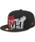 Фото #4 товара Men's Black Miami Heat Game Day Hollow Logo Mashup 59FIFTY Fitted Hat