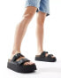 Фото #1 товара Stradivarius two strap buckle sandal in black