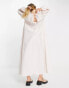 ASOS DESIGN maxi smock dress with cutwork in natural