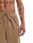 South Beach waffle towelling beach short co-ord in tan Бежевый, XL - фото #2