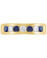 ფოტო #3 პროდუქტის Men's Lab Grown Sapphire (1-1/6 ct. t.w.) & Lab Grown Diamond (3/4 ct. t.w.) Channel Band in 10k Gold