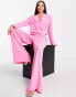 Фото #4 товара Flounce London Tall satin cropped blazer in pink co-ord