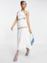 Фото #1 товара Hope & Ivy halter neck midaxi embroidered dress in ivory