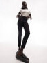 Topshop Petite high rise Jamie jeans in black