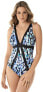 Miraclesuit Womens 182538 Mixology V Neckline Tummy Control One Piece Size 12