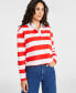 ფოტო #1 პროდუქტის Women's Cotton Long-Sleeve Rugby Shirt, Created for Macy's