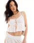 IIsla & Bird broderie strappy beach top co-ord in white