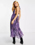 Фото #3 товара Violet Romance tiered halter neck midi dress in tie dye