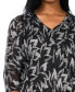 ფოტო #3 პროდუქტის Women's Metallic V-Neck Short-Sleeve Blouson Blouse