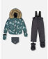 ფოტო #1 პროდუქტის Baby Boys Baby Two Piece Baby Snowsuit Sage Printed Wolves And Dark Grey - Infant|Toddler