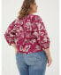 Фото #3 товара Блузка FatFace женская большого размера Imogen с брошью и цветочным узором