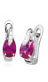 Delicate silver earrings with rubies SVLE0656SH8R100